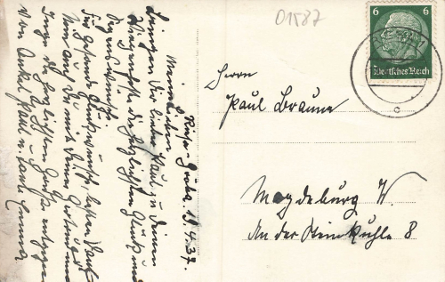 Groeba Riesa Hausansicht Echfotokarte o 1937