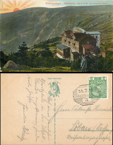 Giant Mountains Elbfallbaude o 31.07.1911