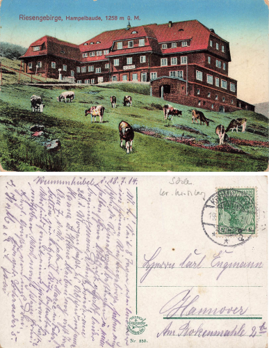 Riesengebirge Hampelbaude Schlesien Schronisko Strzecha Akademicka * um 1920