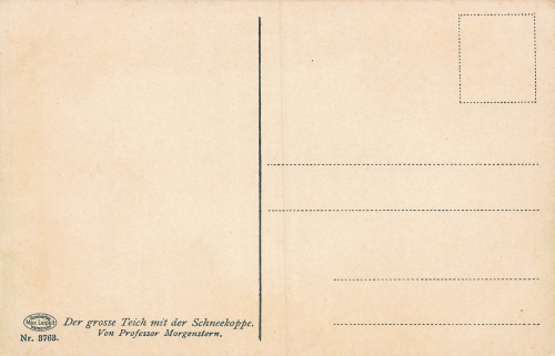 Giant Mountains, large pond, artist's postcard, Morgenstern Silesia * circa 1910