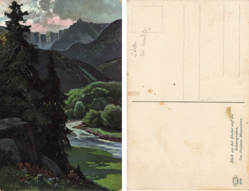 Riesengebirge Blick an der Kochel auf die Schneegruben Künstlerkarte Morgenstern Nr 3752 * um 1910