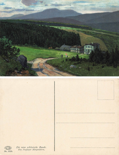 Riesengebirge Die neues Schlesische Baude Künstlerkarte Morgenstern Nr 3768 * um 1910