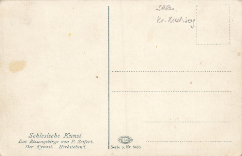 Riesengebirge Künstlerkarte P Seifert Schlesien  um 1910