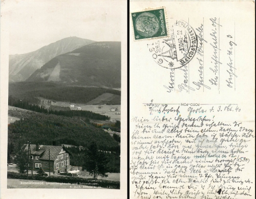 Riesengebirge Lenzenbergbaude o 3.10.1940