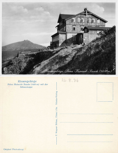 Riesengebirge Prinz Heinrich Baude Schronisko im. Księcia Henryka * 1936