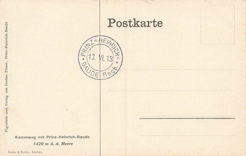 Riesengebirge Prinz Heinrich Baude Künstlerkarte Morgenstern Schlesien Księcia Henryka * um 1910