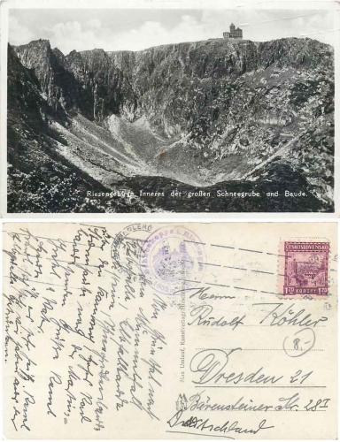 Riesengebirge Schneegruben Baude o 18.7.1931