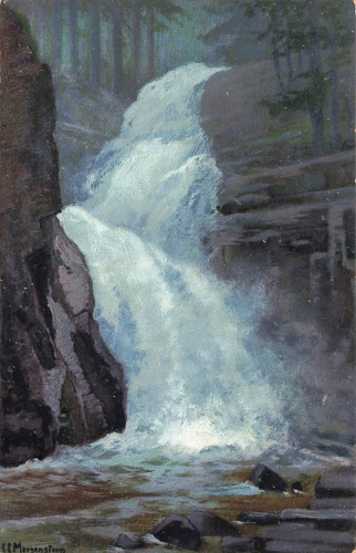 Riesengebirge Zackelfall Künstlerkarte Morgenstern Schlesien * um 1910