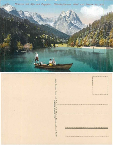 82467 Garmisch Riessersee mit Alp- und Zugspitze * ca. 1920