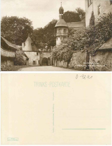 09322 Rochsburg Wehrgang Wächterturm Trinks Postkarte * ca. 1930