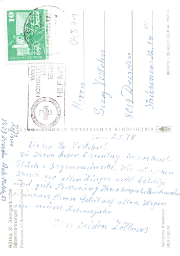 04571 Rötha St. Georgenkirche Silbermannorgel o 1978