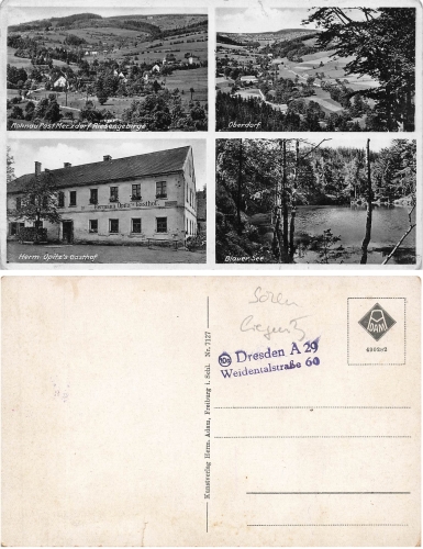 Rohnau Post Merzdorf Riesengebirge Schlesien Wiesciszowice * um 1930