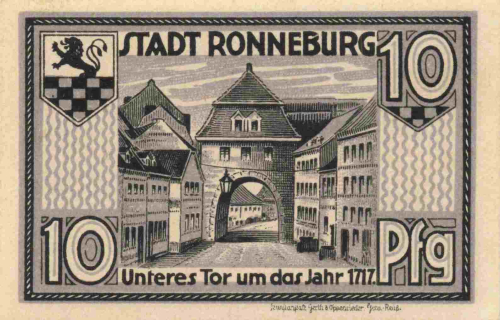 07580 Ronneburg Thüringen Notgeldschein 1921
