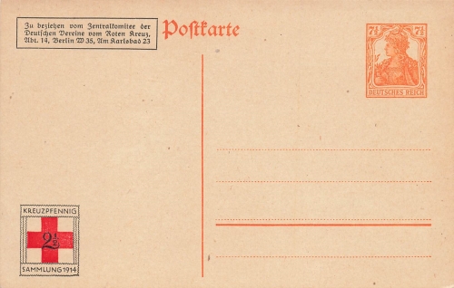 Red Cross Kreuzpfennig Collection 1914 Private Postal Stationery Germania *