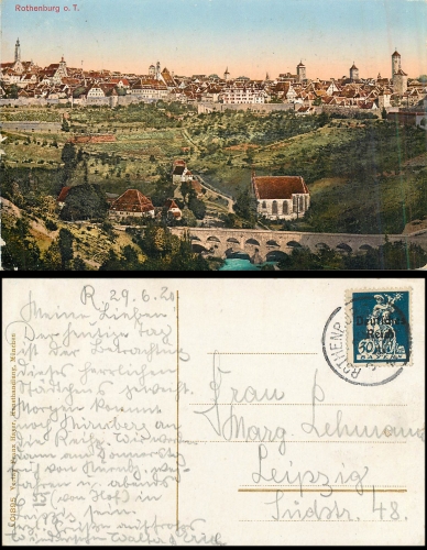 Rothenburg ob der Tauber o 29.6.1920