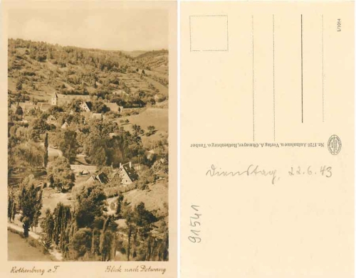 91541 Rothenburg Tauber Blick nach Detwang *1943