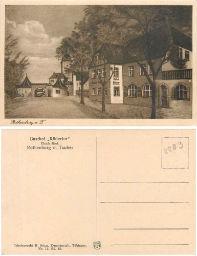 Rothenburg Tauber Gasthof Rödertor * ca. 1930