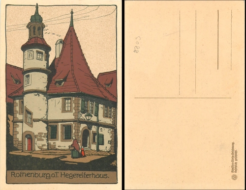 Rothenburg Tauber Hegereiterhaus stone printing * around 1920