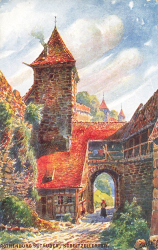 91541 Rothenburg Kobeltzellertor Artist's card Tucks Oilette 658 B * around 1910