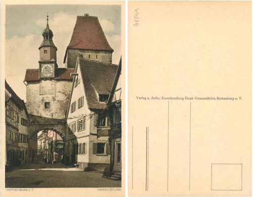 Rothenburg Tauber Markusturm *ca. 1925