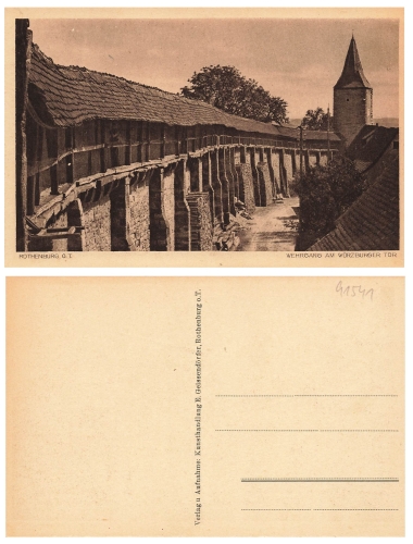 Rothenburg Tauber Wehrgang am Würzburger Tor * ca. 1925