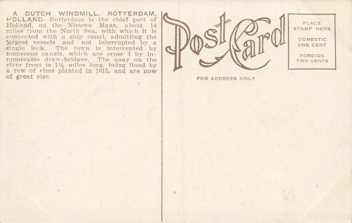 Rotterdam Dutch windmill * around 1910