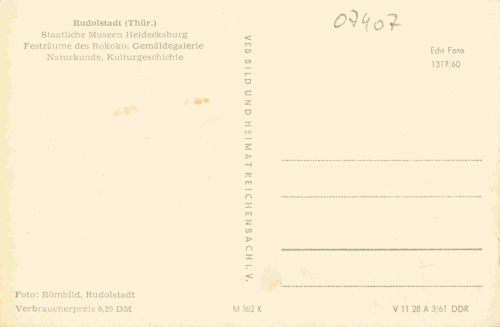 07407 Rudolstadt Heidecksburg * 1961