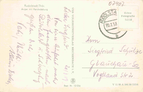 07407 Rudolstadt Anger o 1953