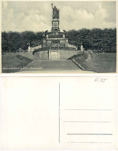 65385 Rüdesheim Rhein Niederwald Nationaldenkmal "Germania" * ca. 1935