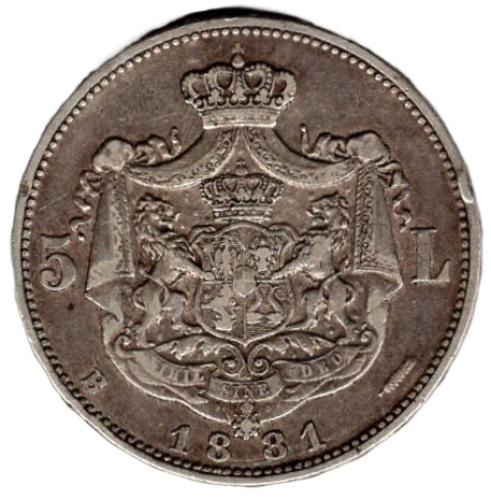 Rumänien 5 Lei 1883 Carol I