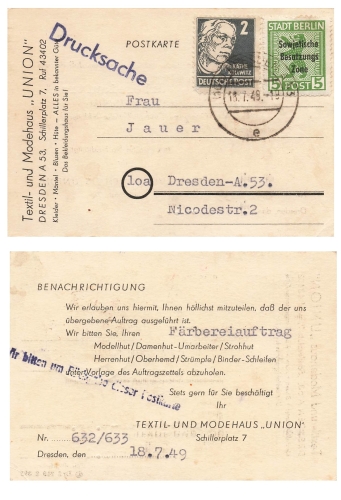 SBZ Michel 200B 212 auf Ortsdrucksache o Dresden A53 18.7.1949