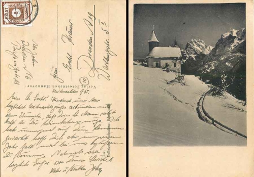 SBZ Ost-Sachsen Michel 42A single franking on postcard o Dresden 24.12.1945