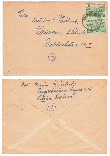 SBZ Provinz Sachsen Michel 85 Bodenreform senkrechtes Paar o Sangerhausen 1946