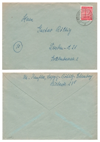 SBZ West Sachsen Michel 119X  Einzelfrankatur auf Brief o Böhlitz-Ehrenberg 30.1.1946