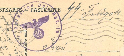 SS Field Post 2nd WK Supplementary Battalion Police Regiment 16 o Riga 24.10.1942 on AK Riga Oper