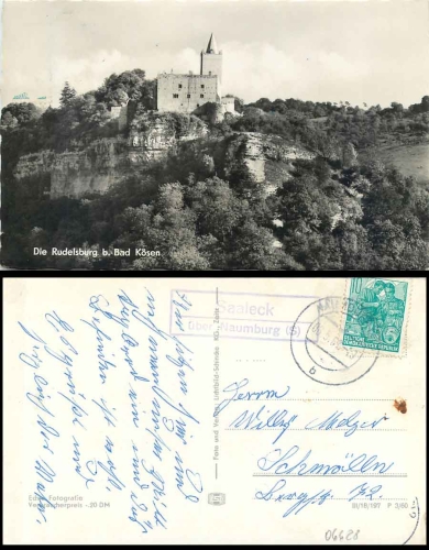 06628 Saaleck via Naumburg (S) country postmark on postcard o 6.5.1960