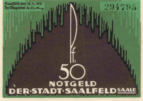Saalfeld Thüringen Notgeldschein 1921