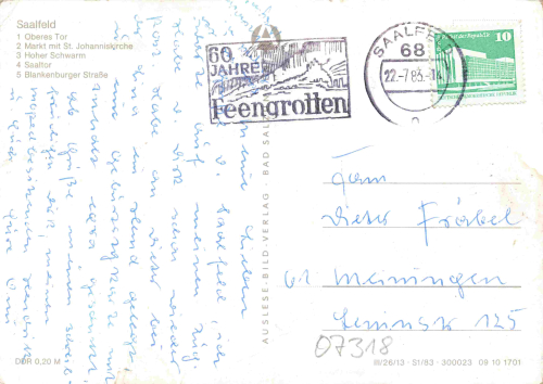 Saalfeld Thüringen Mehrbildkarte o 1983