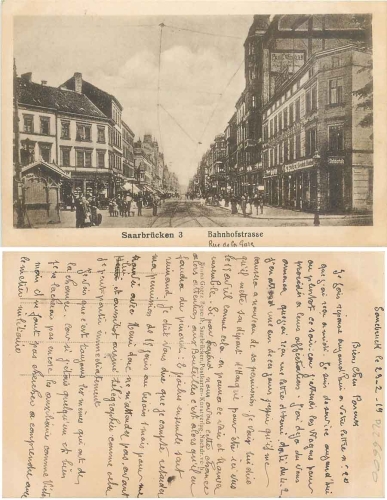 Saarbrucken Bahnhofstrasse gebr. ca. 1919