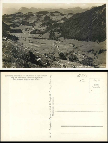83229 Sachrang Aschau mit Berg-Achan und Huben * ca. 1940