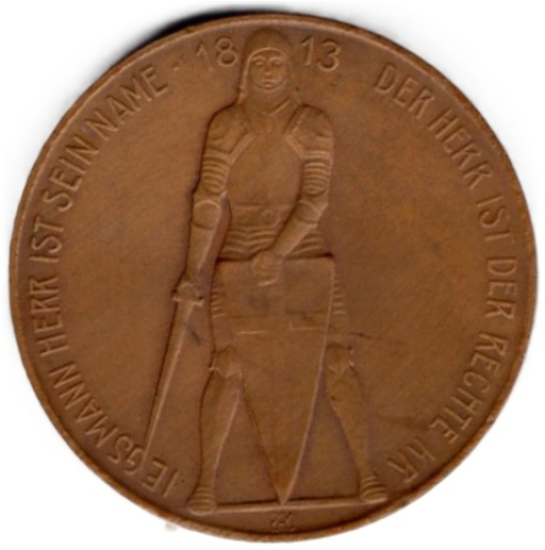 Sachsen 100 Jahrfeier zur Leipziger Völkerschlacht Bronzemedaille 1913 Deutscher Patriotenbund