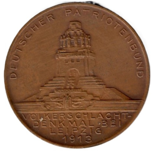 Sachsen 100 Jahrfeier zur Leipziger Völkerschlacht Bronzemedaille 1913 Deutscher Patriotenbund