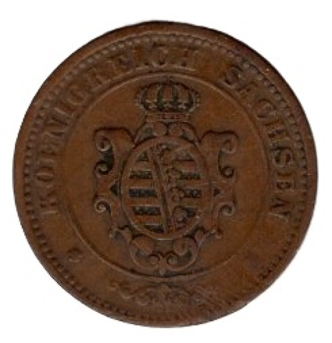 Sachsen Königreich 2 Pfennig 1854 F Johann