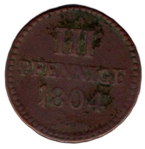 Saxon-Albertine line 3 pfennigs 1804 SGH Frederick Augustus III.