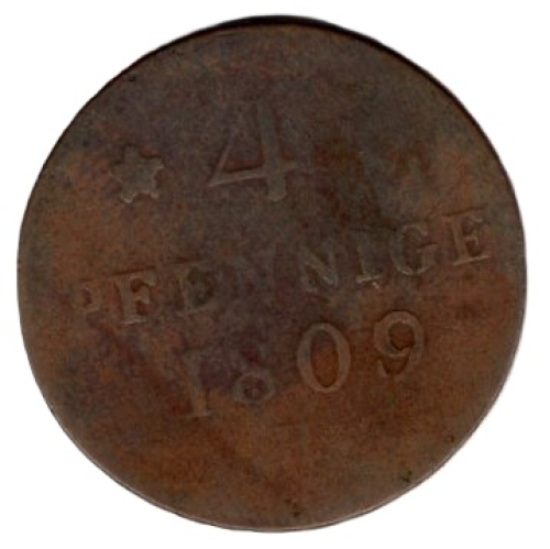 Saxon-Albertine line 4 pfennigs 1809 Frederick Augustus I.