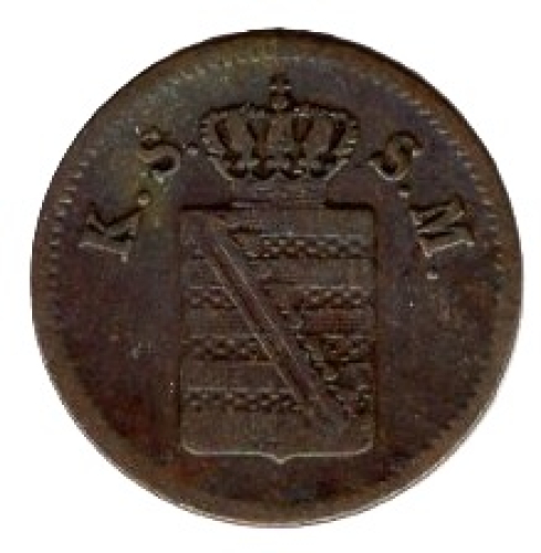 Sachsen Königreich 1 Pfennig 1854 F Johann