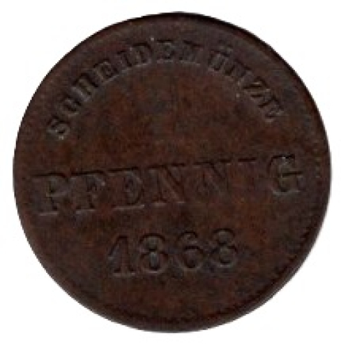 Sachsen Meinigen 1 Pfennig 1868 Herzog Bernhard II.
