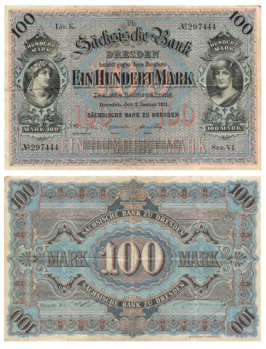 Saxon Bank of Dresden Five Hundred Marks June 15, 1890 RO746 SAX-8