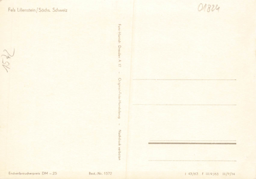 01824 Lilienstein Kletterfelsen * 1963 Hanich1572