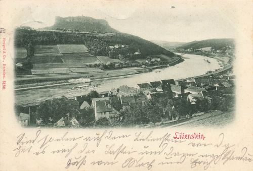 01824 Koenigstein with Lilienstein Saxon Switzerland o 1899